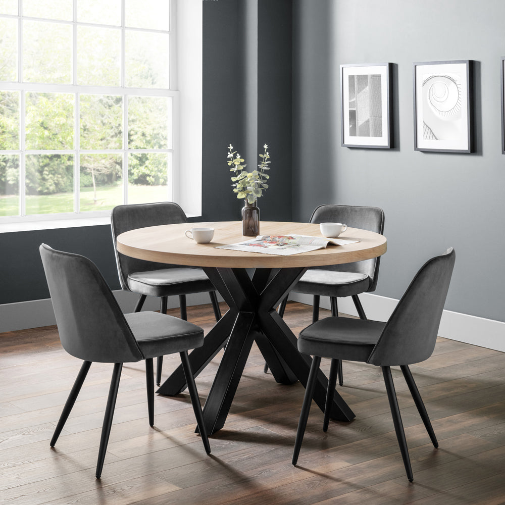 Olivias Brunswick Round Dining Table In Oak Black