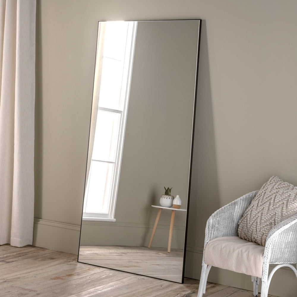 Product photograph of Olivia S Bahrain Leaner Mirror In Black from Olivia's