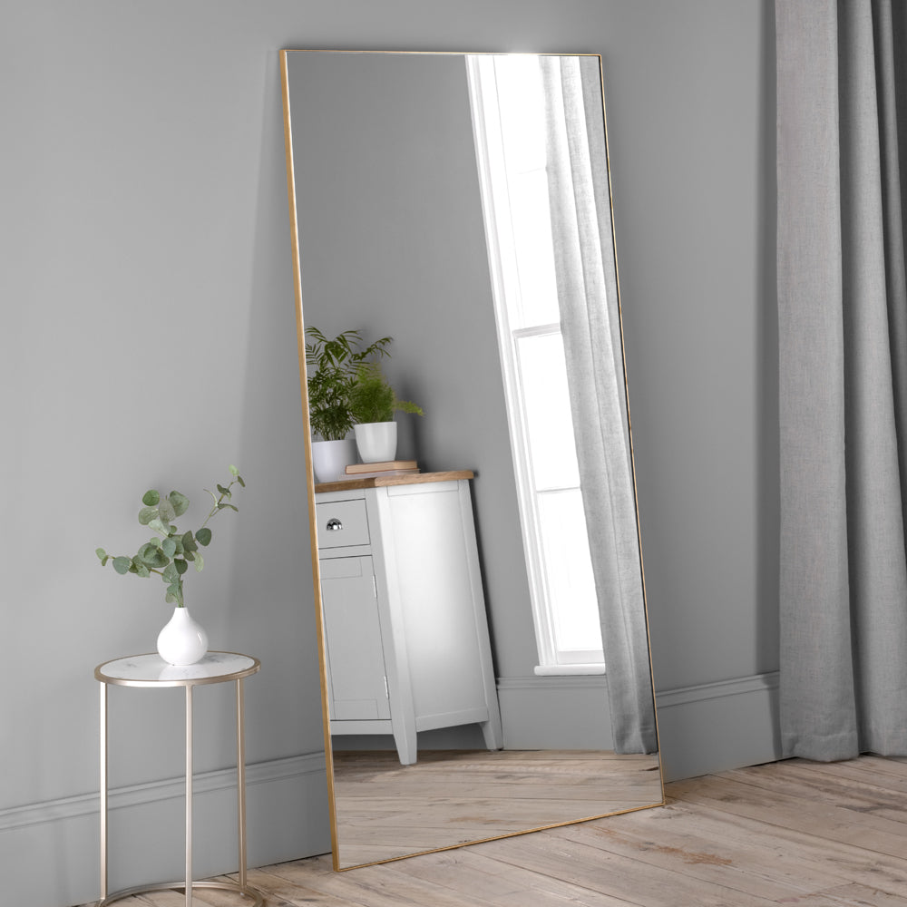 Product photograph of Olivia S Bahrain Leaner Mirror In Gold from Olivia's