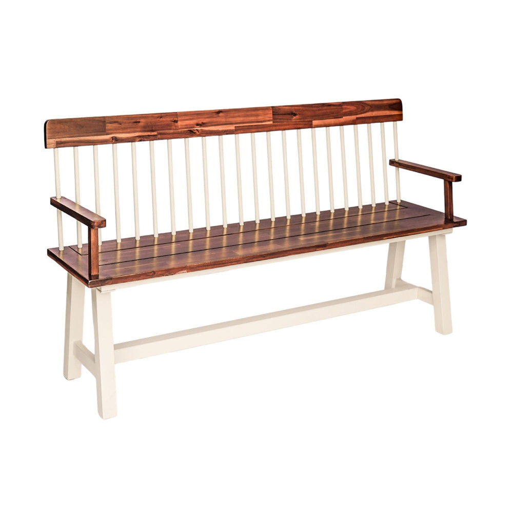 Product photograph of Ivyline Broadway Acacia Wood Cream Garden Bench from Olivia's