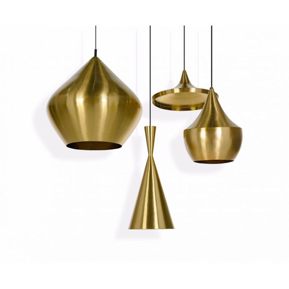 Product photograph of Tom Dixon Beat Stout Led Pendant In Brushed Gold Black from Olivia's.