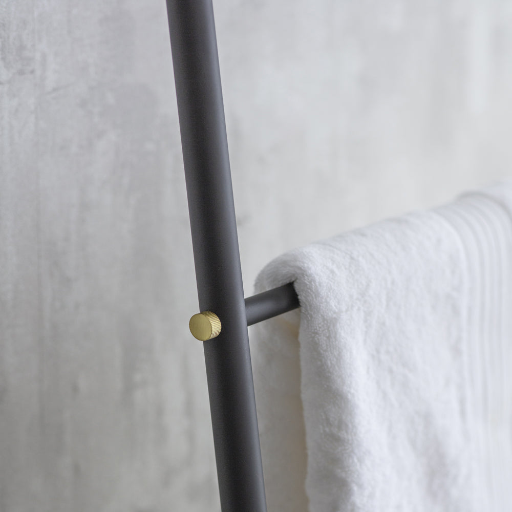 Product photograph of Garden Trading Adelphi Towel Ladder In Black Steel from Olivia's.