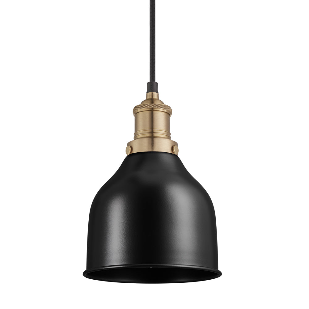 Product photograph of Industville Brooklyn 7 Inch Cone Pendant Black And Copper Holder from Olivia's.