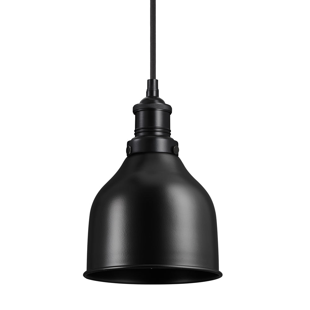 Product photograph of Industville Brooklyn 7 Inch Cone Pendant Black And Copper Holder from Olivia's.