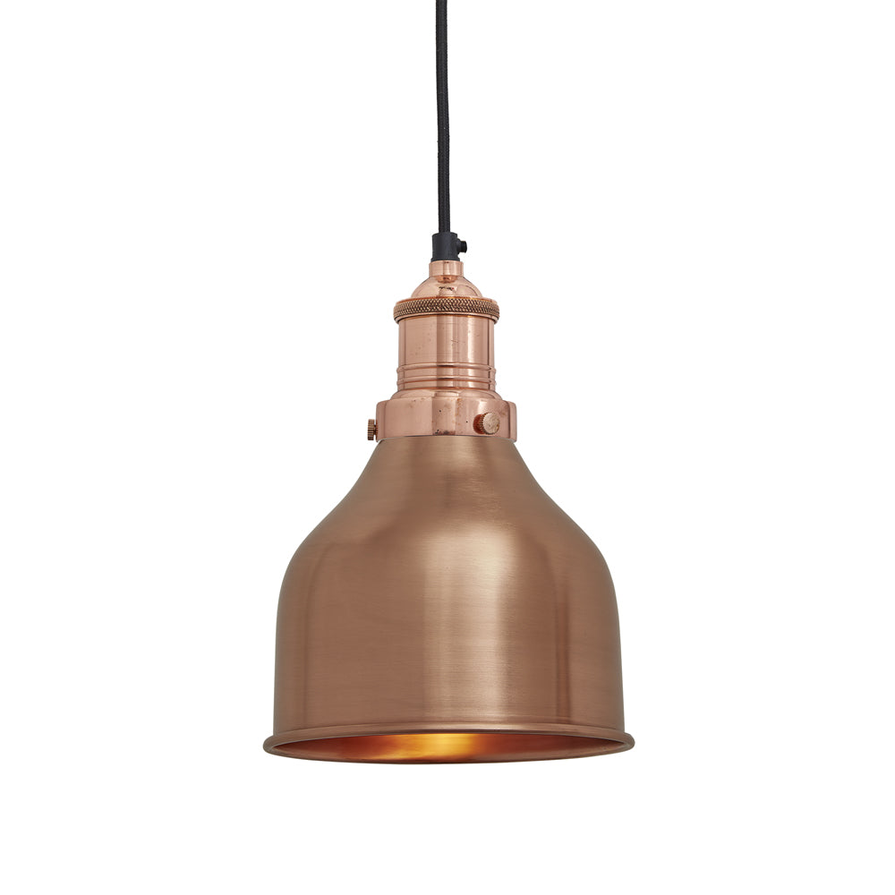 Product photograph of Industville Brooklyn Cone Copper Pendant With Plug 7 Inch Pewter Holder With Plug from Olivia's