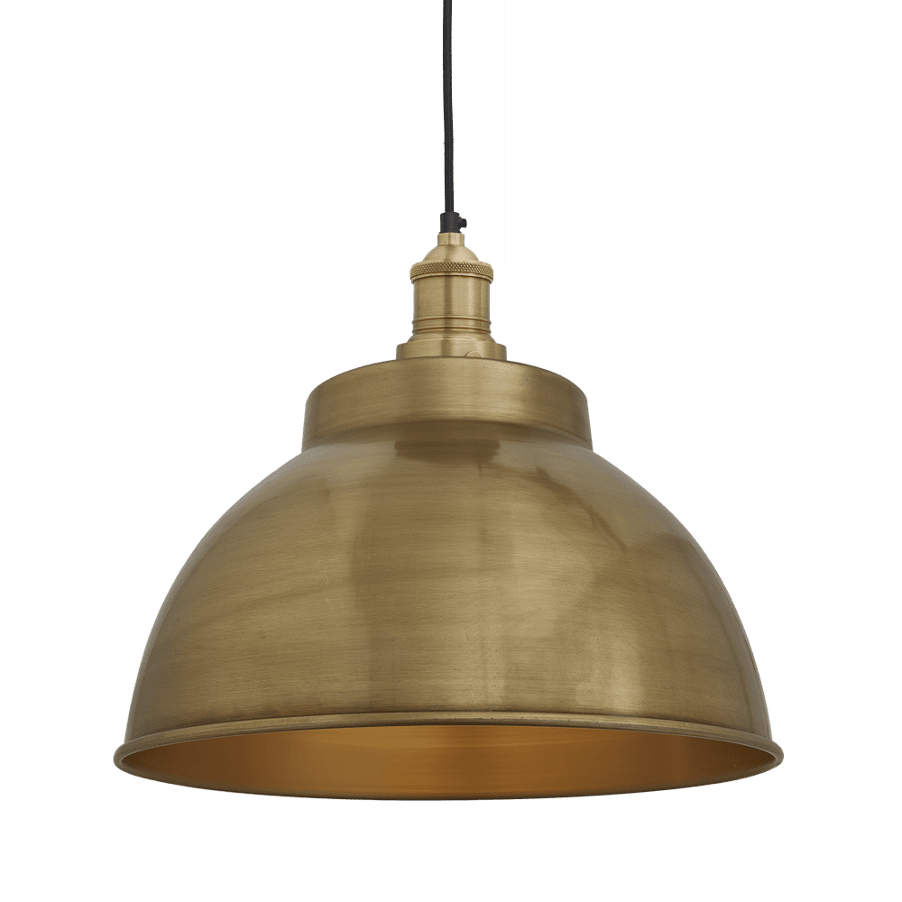 Product photograph of Industville Brooklyn Dome Pendant - 13 Inch - Brass Dome Brass Holder Brass from Olivia's