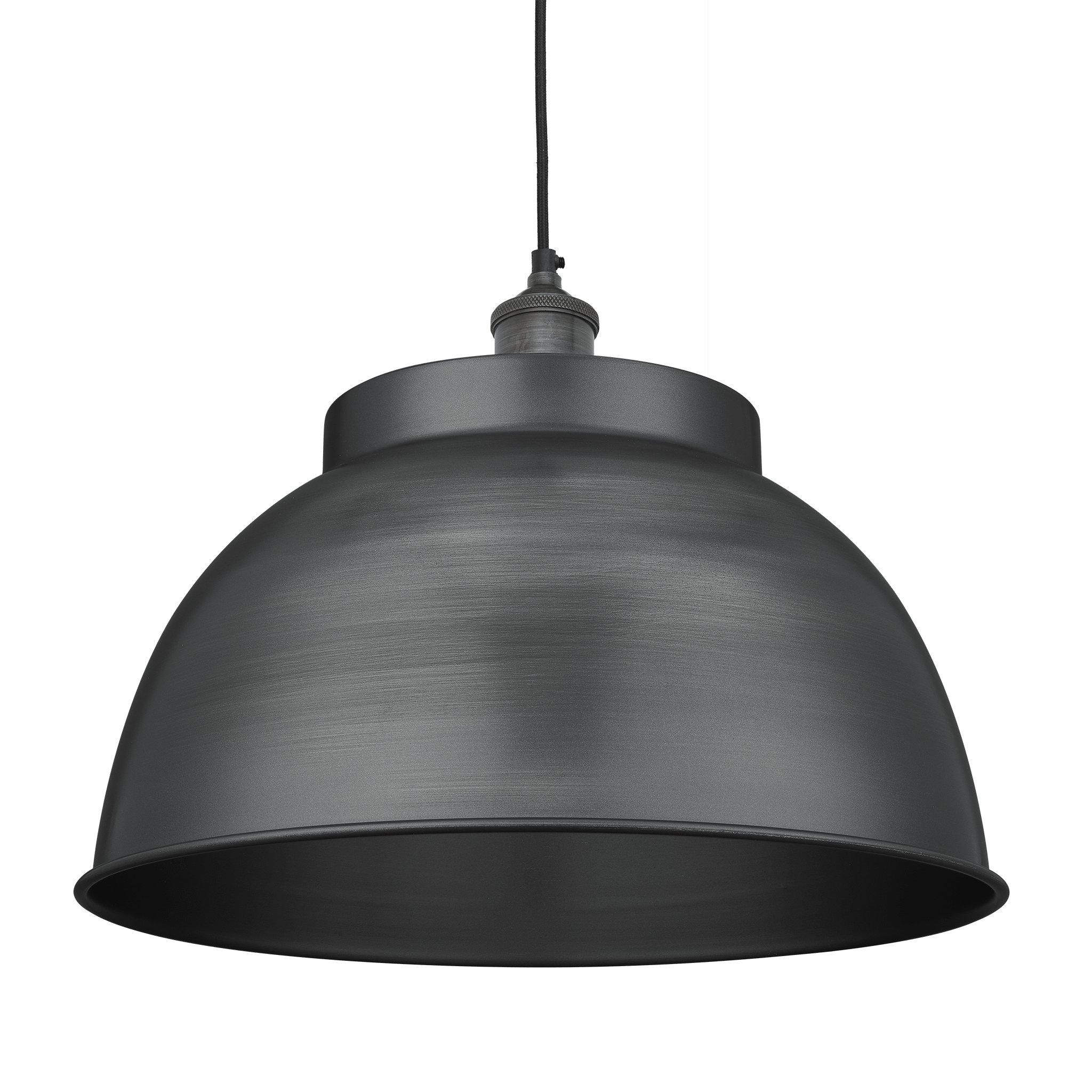 Product photograph of Industville Brooklyn Dome Pendant - 17 Inch - Pewter Dome Pewter Holder Pewter Holder from Olivia's