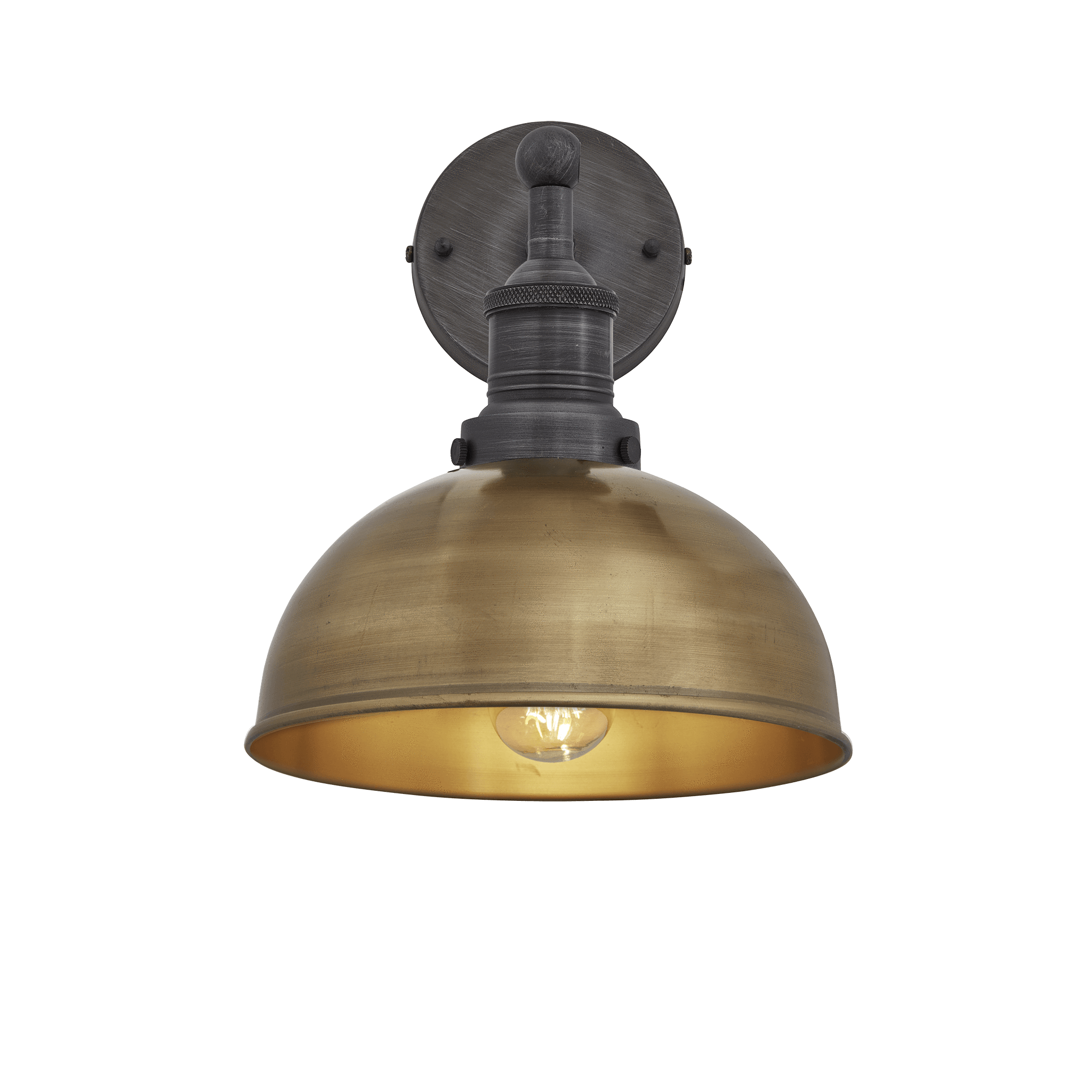 Industville Brooklyn Dome Wall Light 8 Inch Pewter Pewter