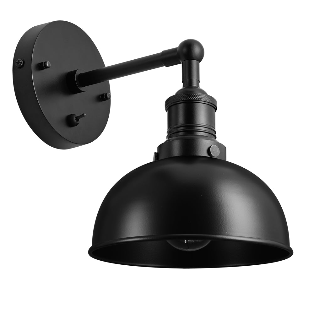 Product photograph of Industville Brooklyn 8 Inch Dome Wall Light Black And Copper Holder from Olivia's.