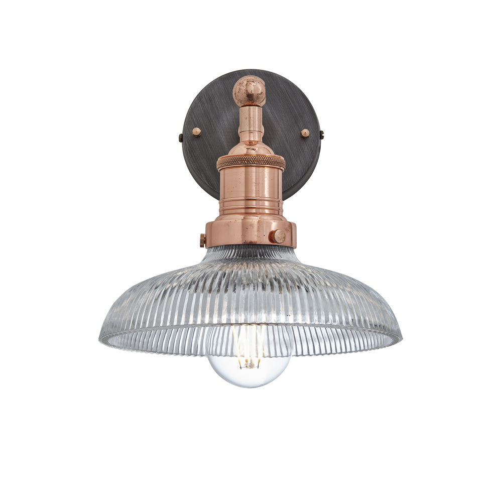 Product photograph of Industville Brooklyn Glass Dome Wall Light With Plug 8 Inch Brass Holder With Plug from Olivia's.