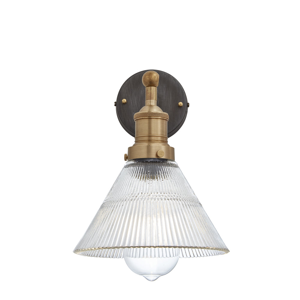 Product photograph of Industville Brooklyn Glass Funnel Wall Light With Plug 7 Inch Pewter Holder With Plug from Olivia's