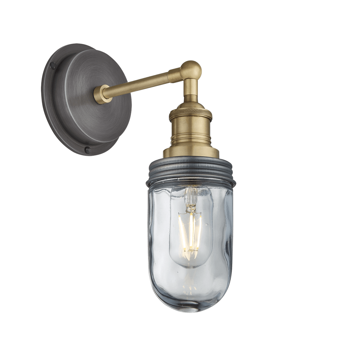 Product photograph of Industville Brooklyn Outdoor Bathroom Wall Light - Pewter Pewter Ring from Olivia's.