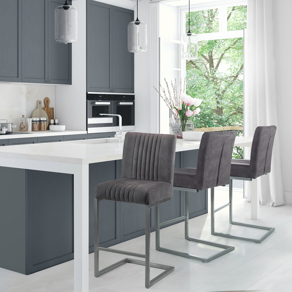 Product photograph of Olivia S Set Of 2 Baxter Dining Chairs In Charcoal Grey from Olivia's