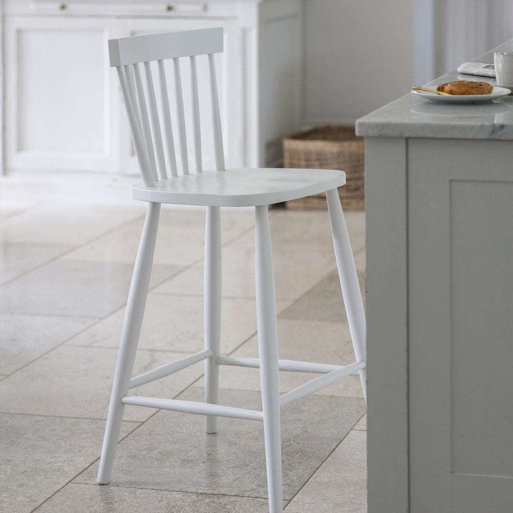 Product photograph of Garden Trading Spindle Bar Stool In Lily White from Olivia's