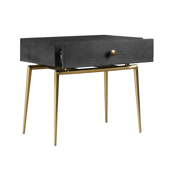 Product photograph of Olivia S Greyshott Dark Grey Bedside Table from Olivia's.