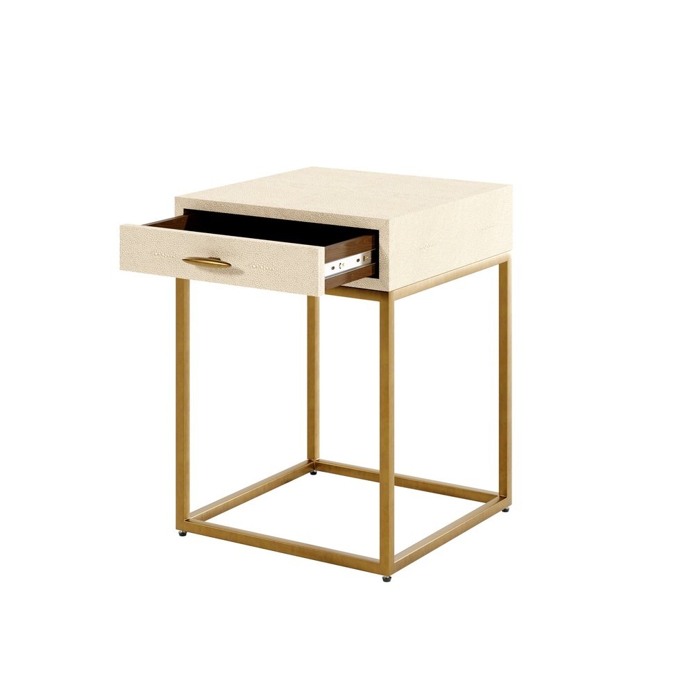 Product photograph of Olivia S Hampton Ivory Square Bedside Table from Olivia's.
