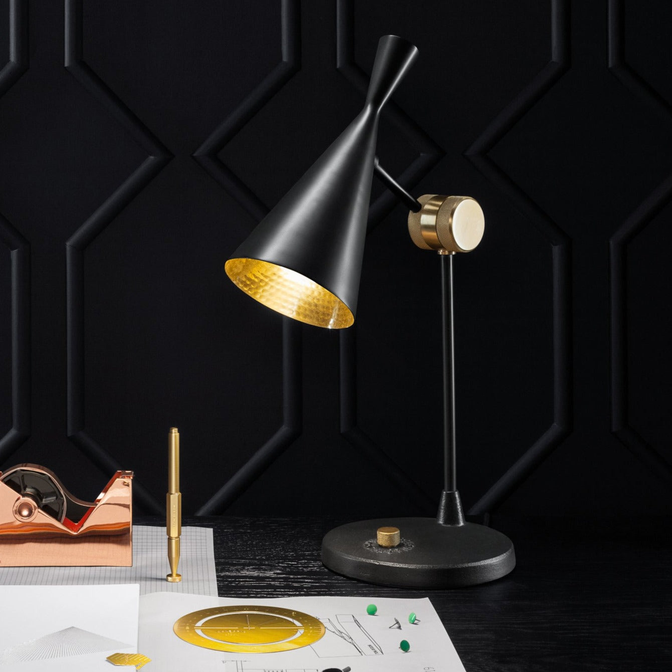 Product photograph of Tom Dixon Beat Table Lamp Black Black from Olivia's.