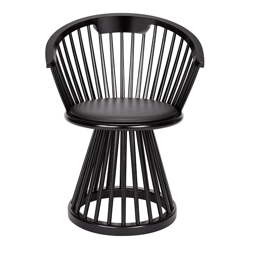 Product photograph of Tom Dixon Fan Dining Chair Black Black Birch from Olivia's