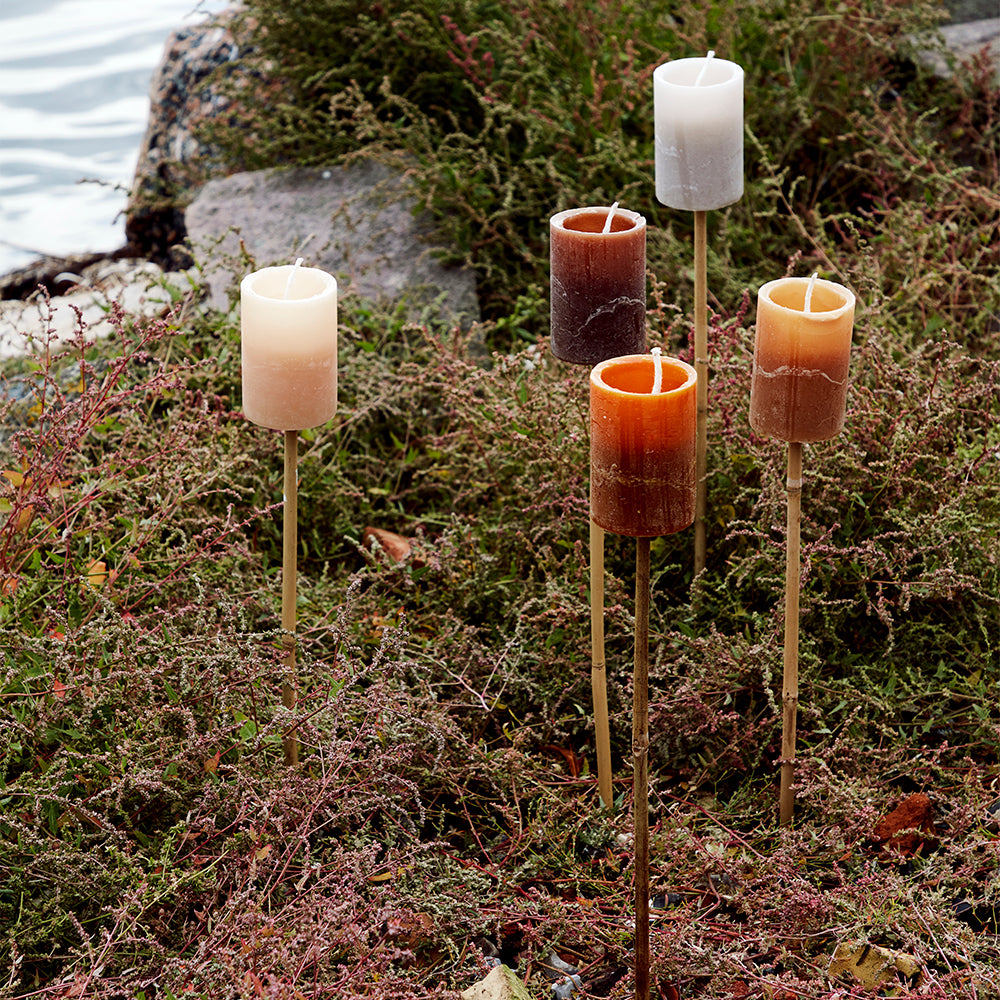 Product photograph of Broste Copenhagen Bamboo Candle Holder Stick In Terracotta from Olivia's.