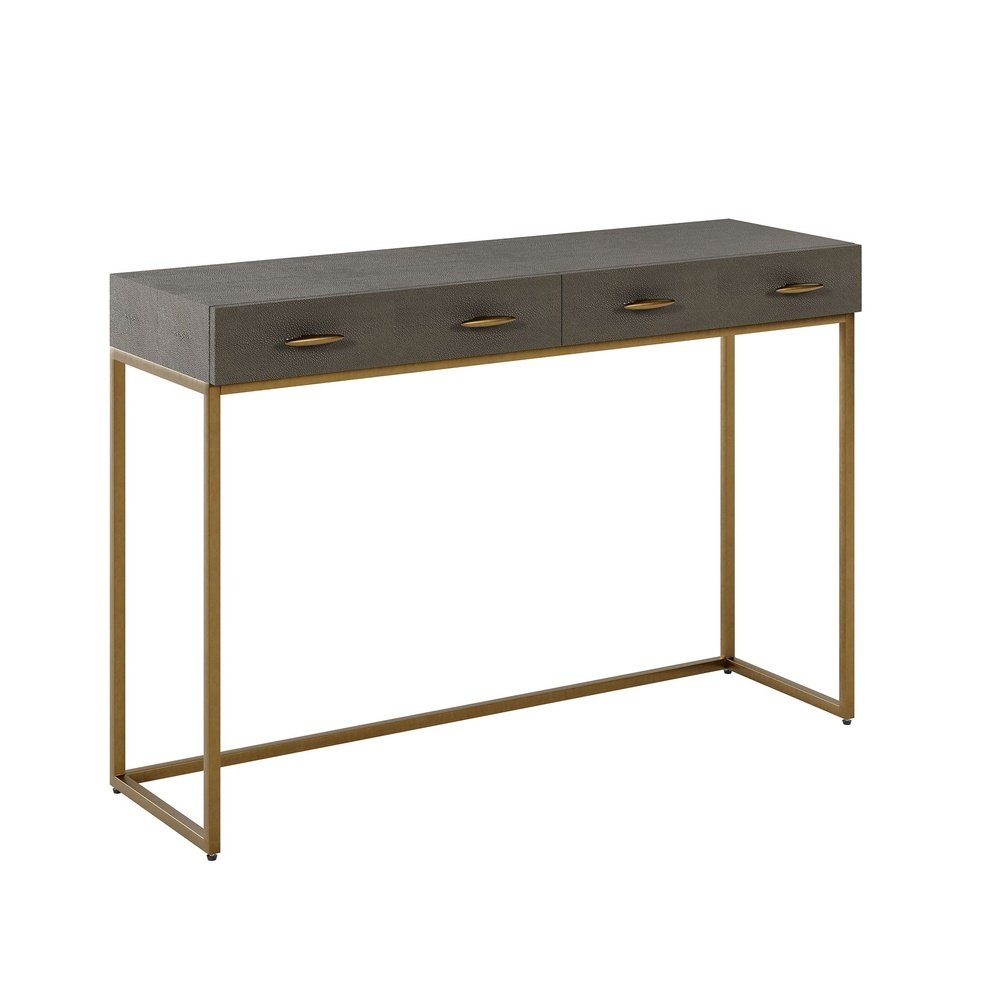 Product photograph of Di Designs Hampton Console Table - Grey Shagreen from Olivia's.