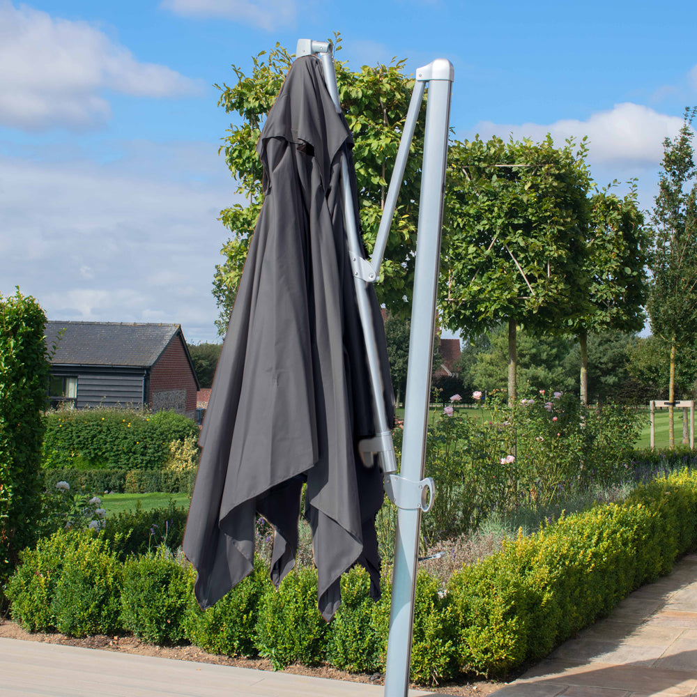 Product photograph of Maze Zeus Cantilever Square Canopy Parasol Charcoal from Olivia's.