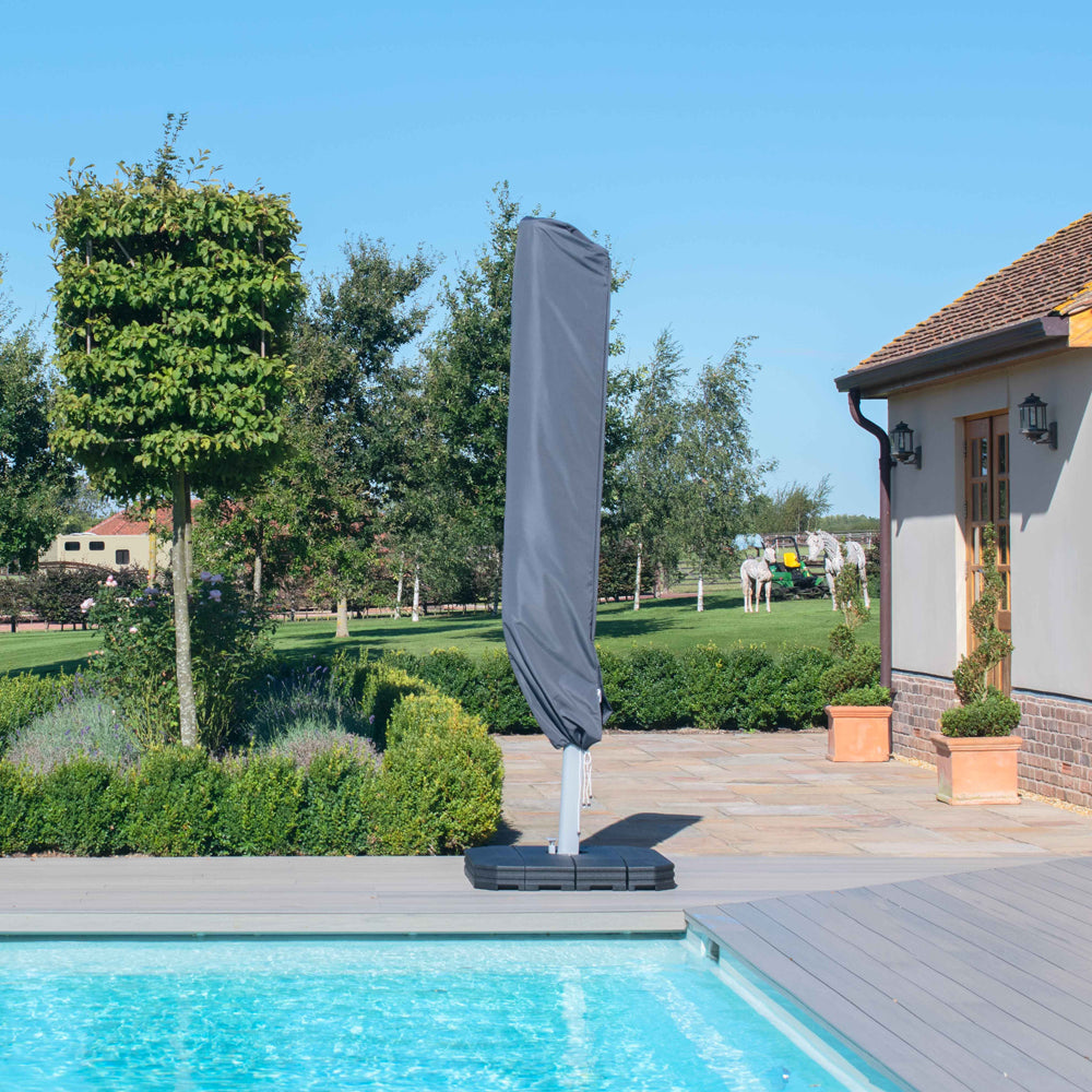 Product photograph of Maze Zeus Cantilever Parasol Taupe Square Canopy from Olivia's.