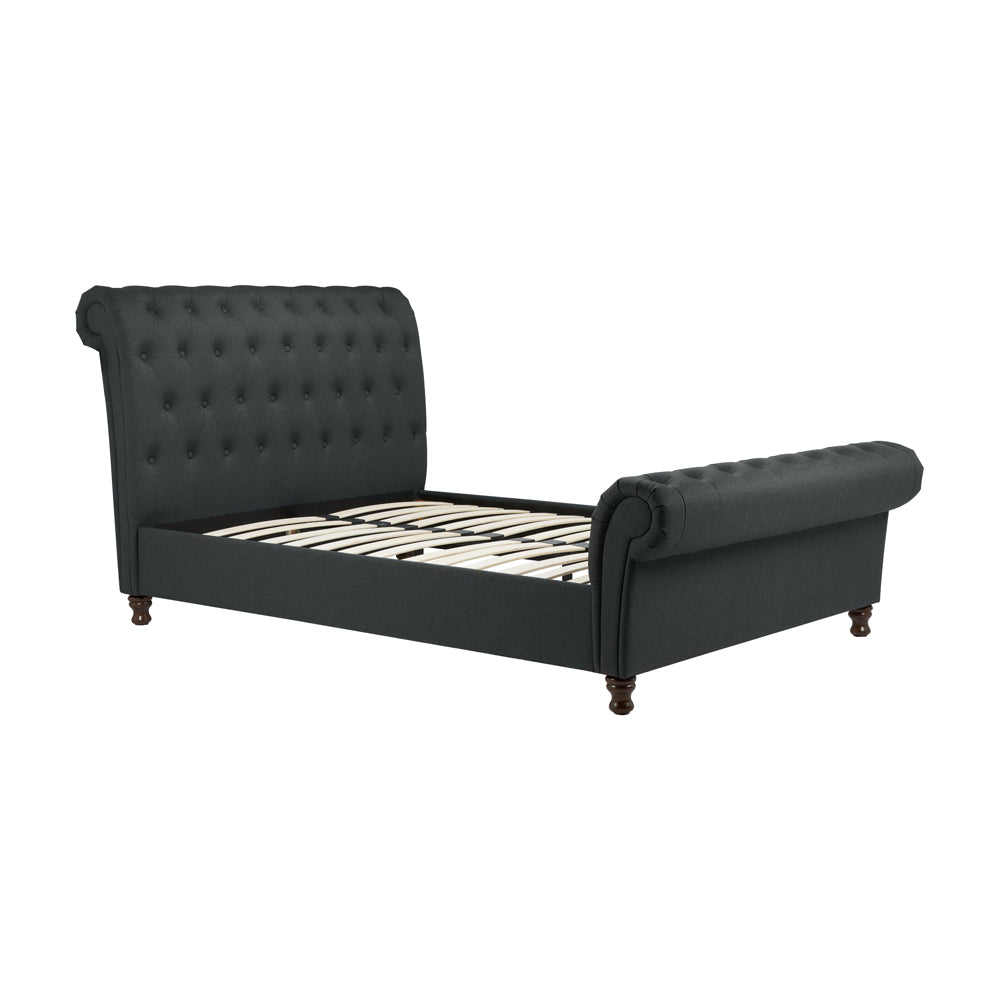 Product photograph of Olivia S Caspian Bed In Charcoal Super Kingsize from Olivia's.