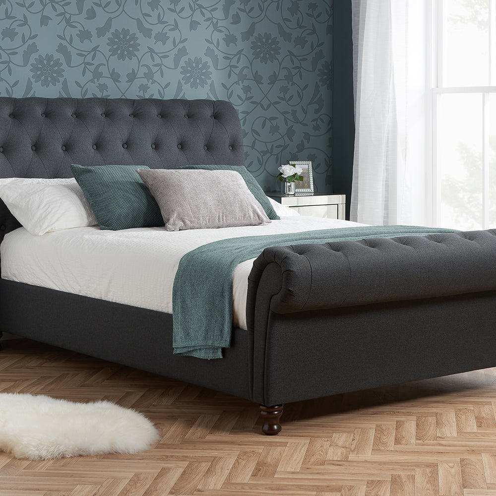 Product photograph of Olivia S Caspian Bed In Charcoal Kingsize from Olivia's.