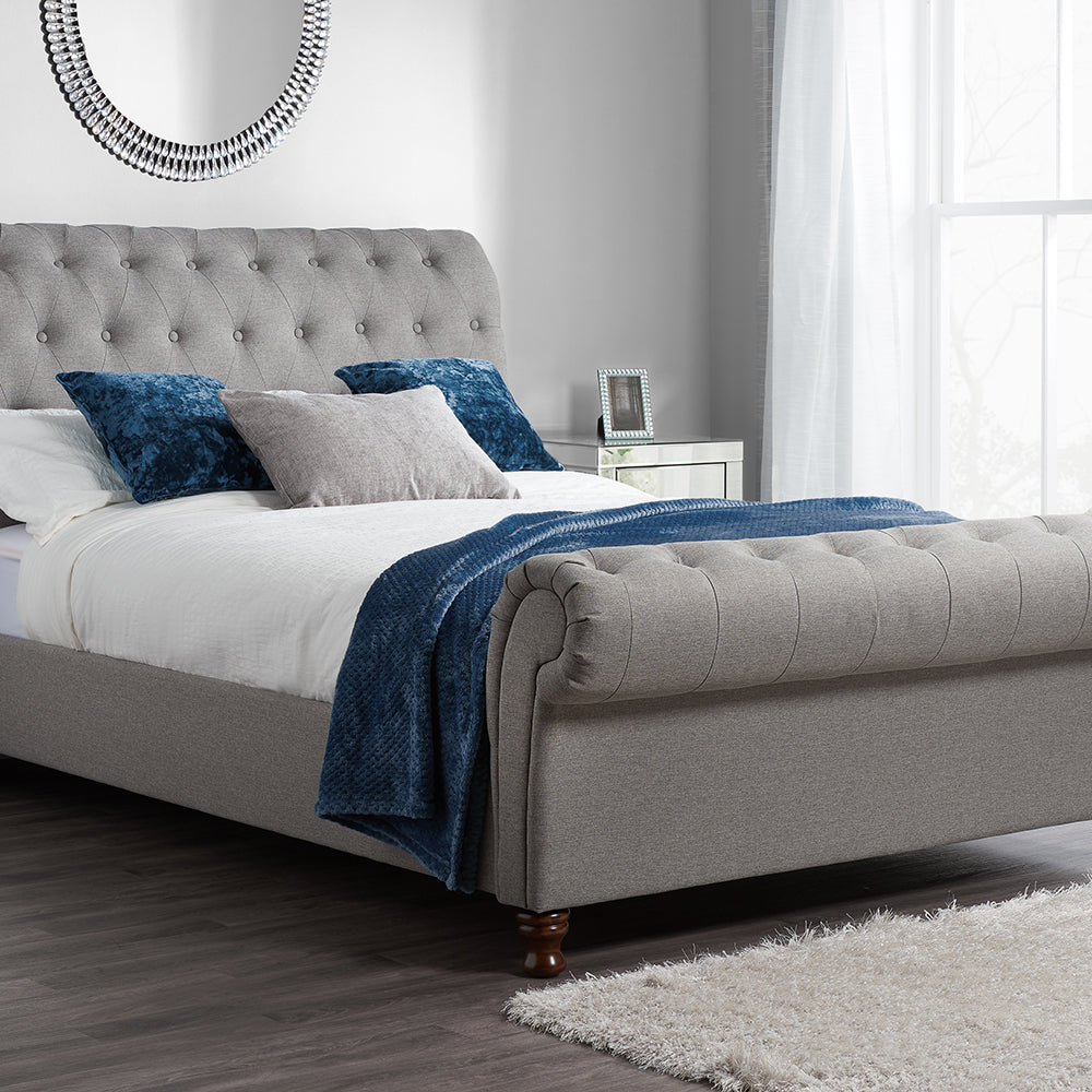 Olivias Caspian Bed In Grey Double