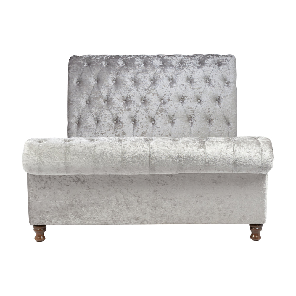 Product photograph of Olivia S Caspian Bed In Steel Crushed Velvet Super Kingsize from Olivia's.