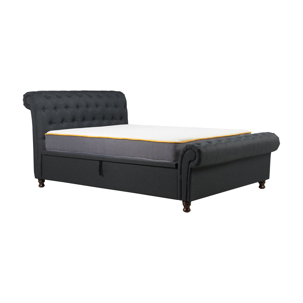 Product photograph of Olivia S Caspian Side Opening Ottoman Bed In Charcoal Super Kingsize from Olivia's.