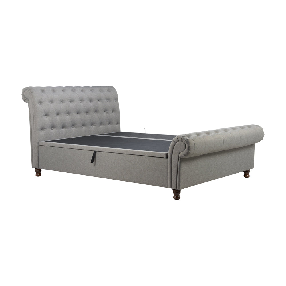 Product photograph of Olivia S Caspian Side Opening Ottoman Bed In Grey Double from Olivia's.
