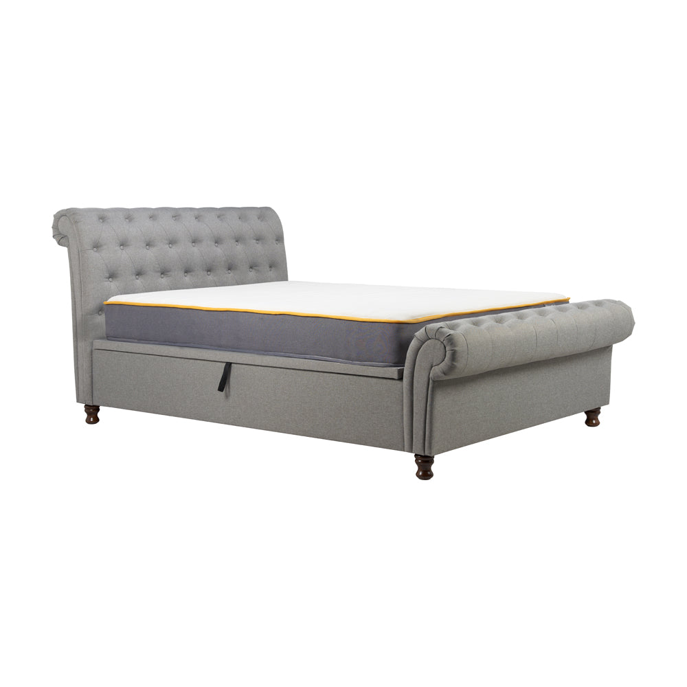 Product photograph of Olivia S Caspian Side Opening Ottoman Bed In Grey Super Kingsize from Olivia's
