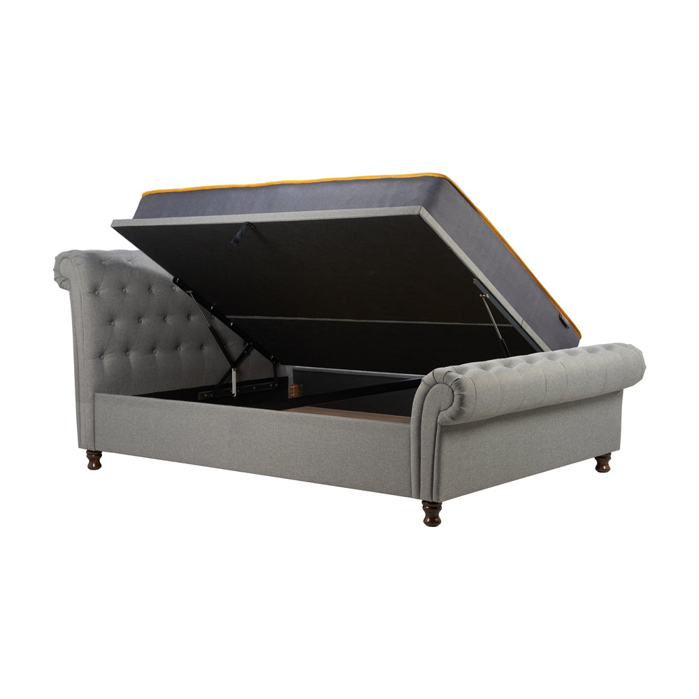 Product photograph of Olivia S Caspian Side Opening Ottoman Bed In Grey Double from Olivia's.