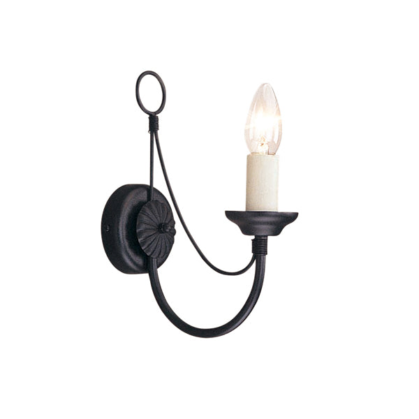 Product photograph of Elstead Carisbrooke 1 Light Wall Light Black from Olivia's