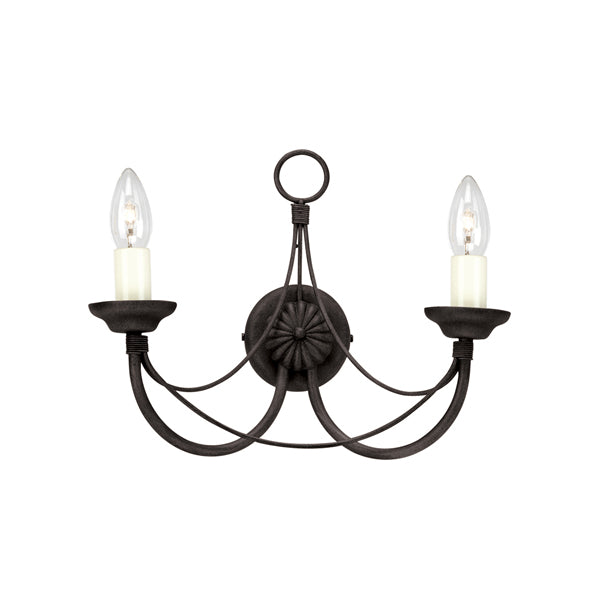 Product photograph of Elstead Carisbrooke 2 Wall Light Light Black from Olivia's