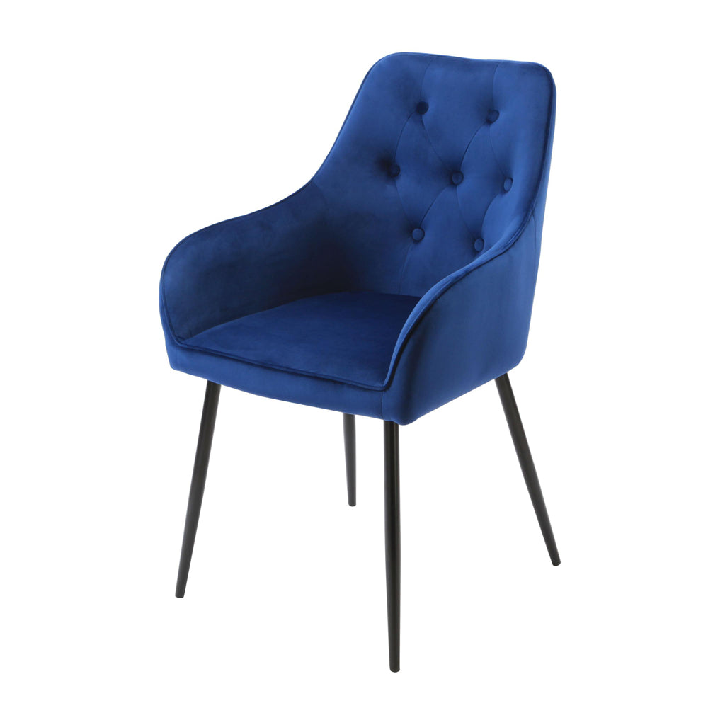 Product photograph of Native Home Set Of 2 Chesterfield Navy Blue Dining Chair from Olivia's.