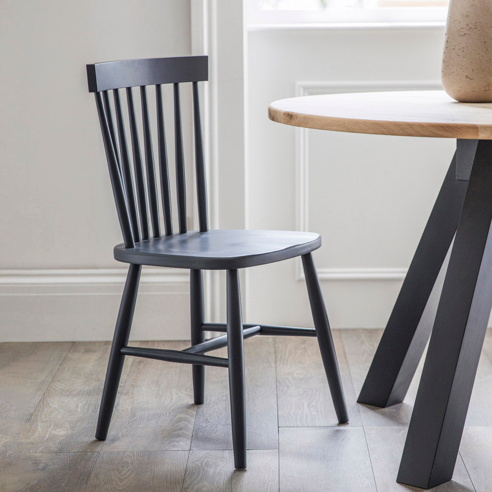 Product photograph of Garden Trading Pair Of Spindle Back Chairs In Carbon Grey from Olivia's.