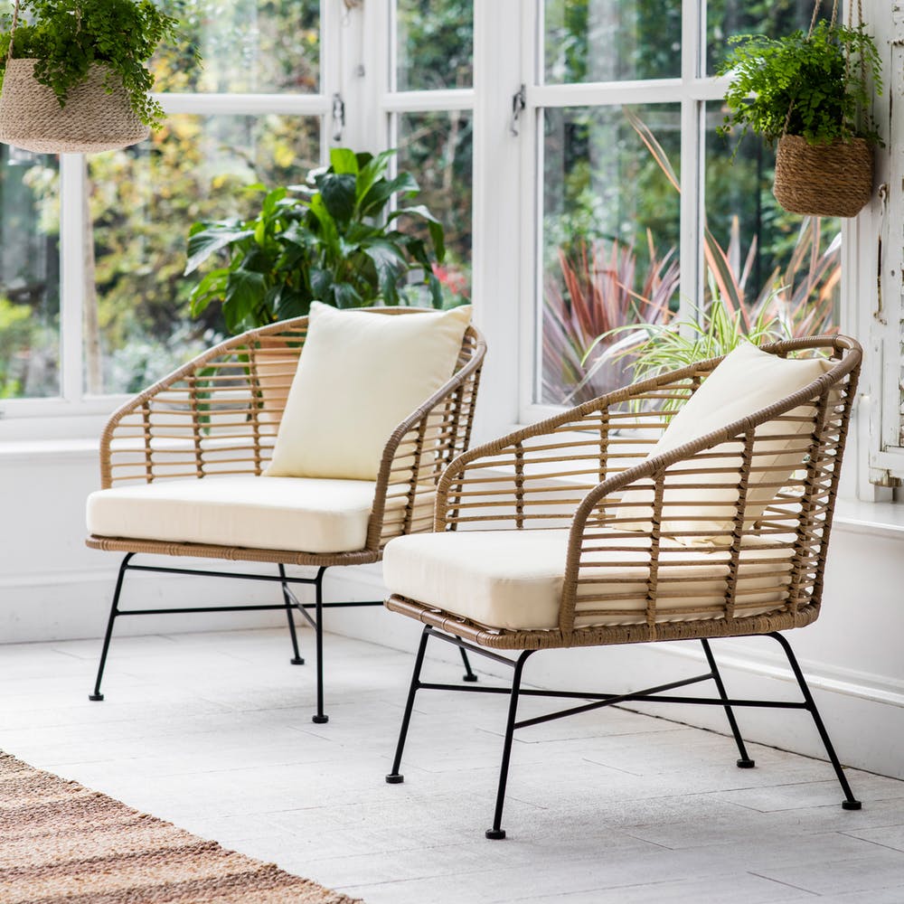 Product photograph of Garden Trading Set Of 2 Hampstead Armchairs Natural from Olivia's