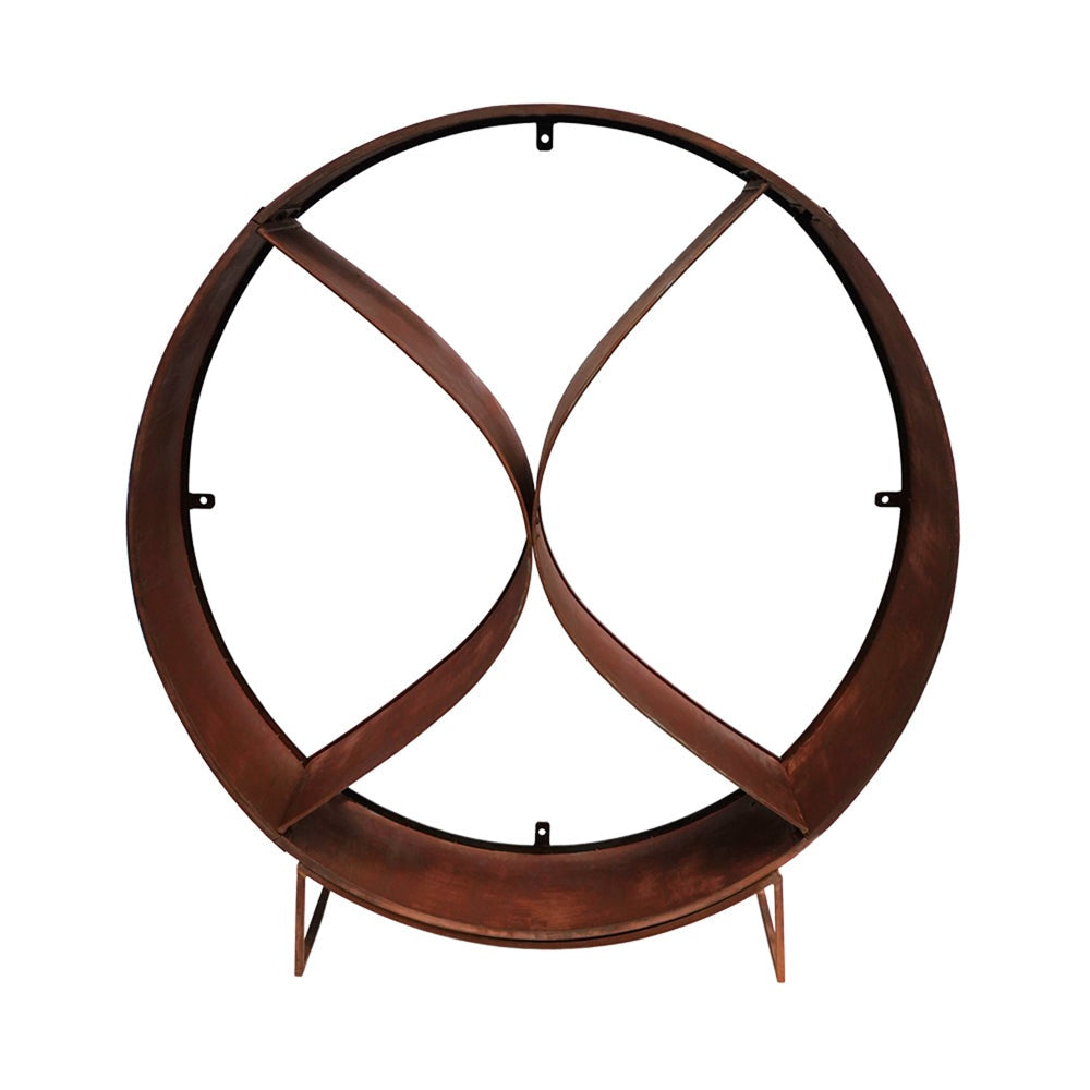 Product photograph of Ivyline Circle Sculptural Log Storage Natural Rust from Olivia's.