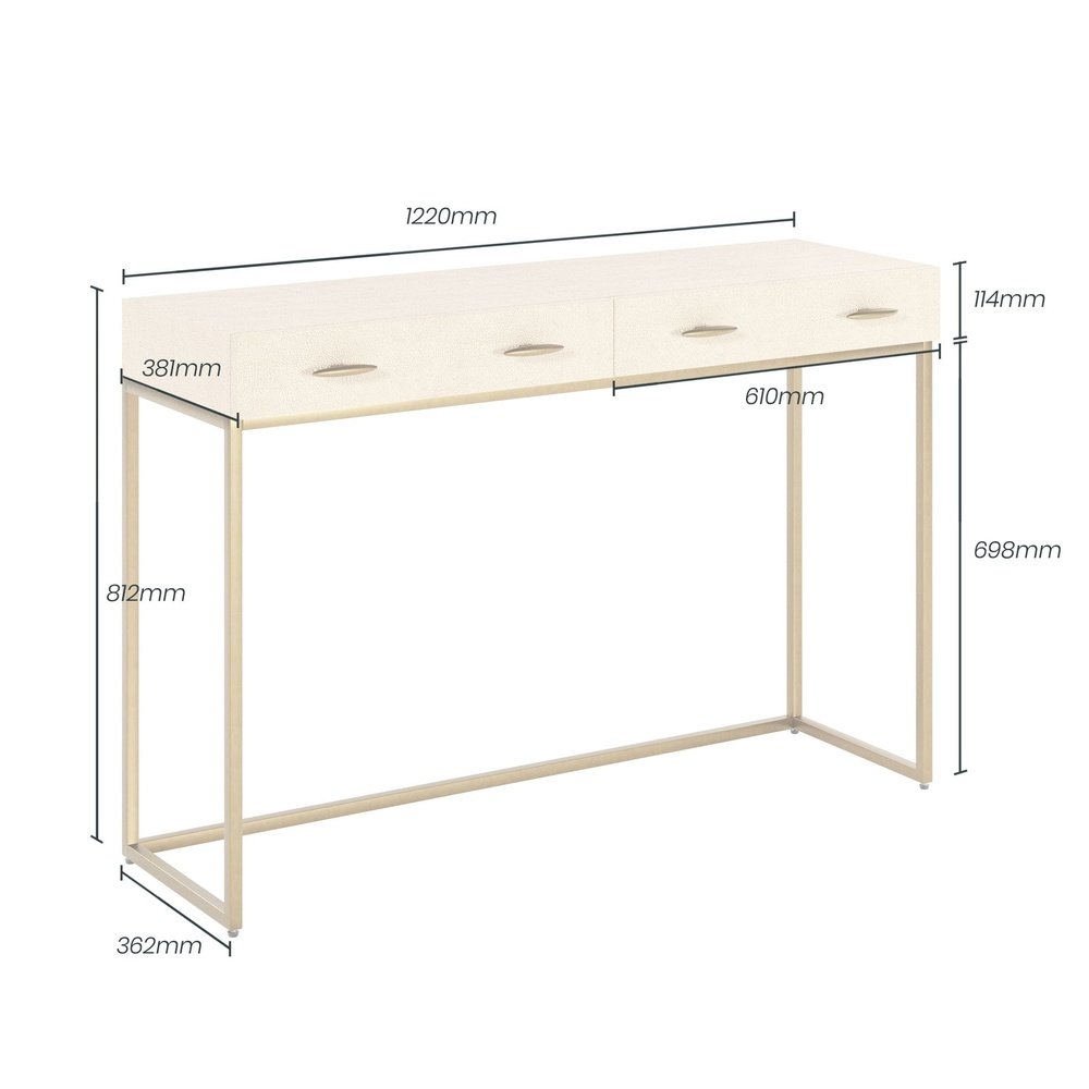 DI Designs Hampton Console Table - Ivory Shagreen