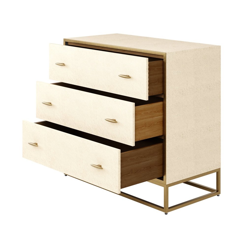 DI Designs Hampton Chest of Drawers - Ivory Shagreen