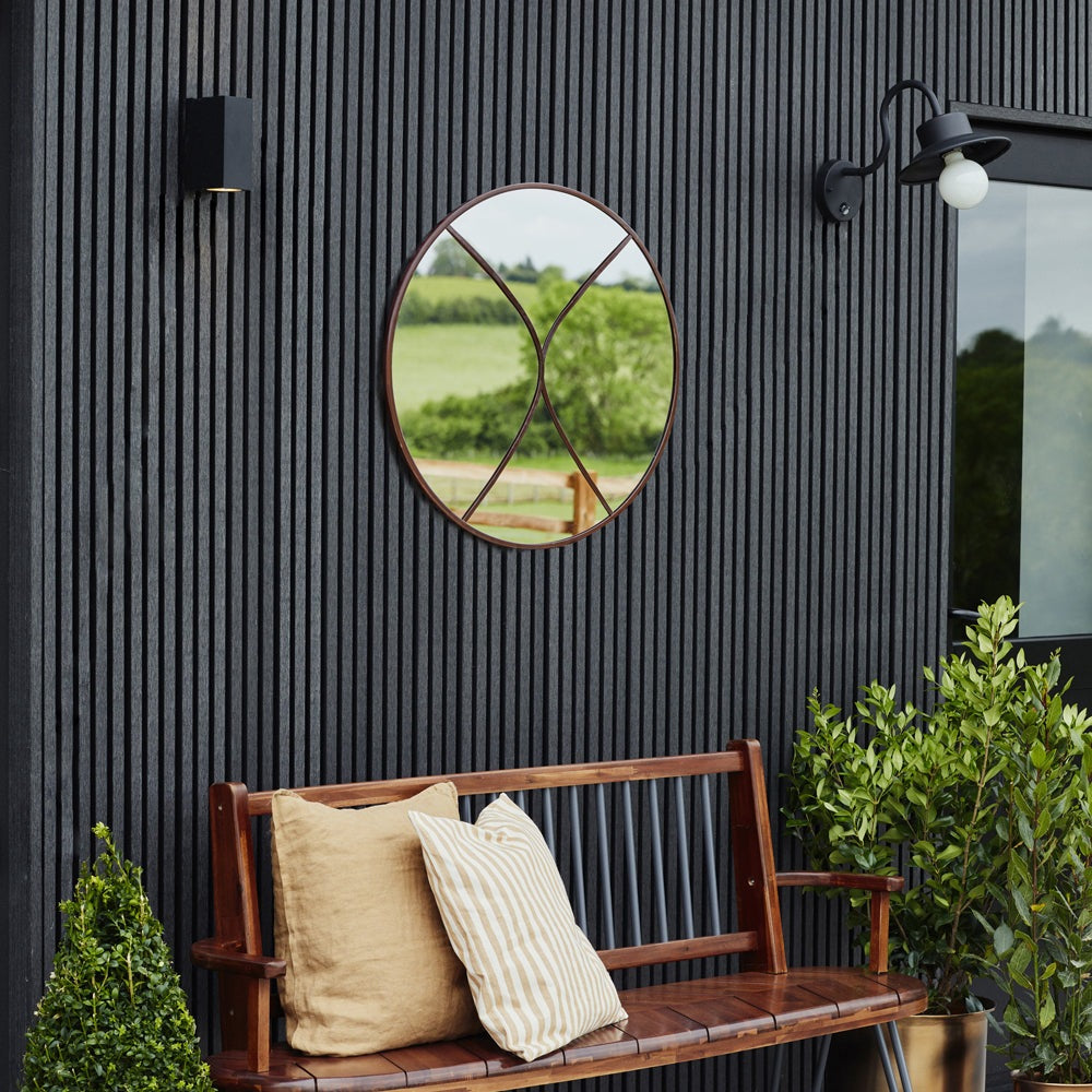 Product photograph of Ivyline Circular Outdoor Mirror Natural Rust from Olivia's.