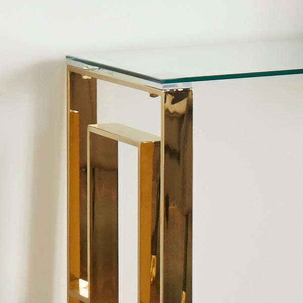 Product photograph of Native Home Console Table Milano Gold Gold from Olivia's.