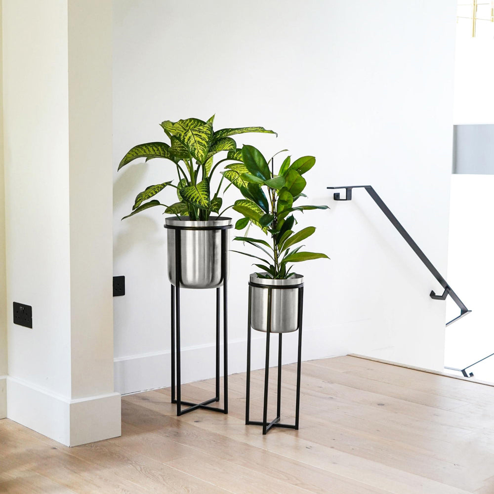 Product photograph of Ivyline Calla Planter Stand Black Pewter Large from Olivia's.