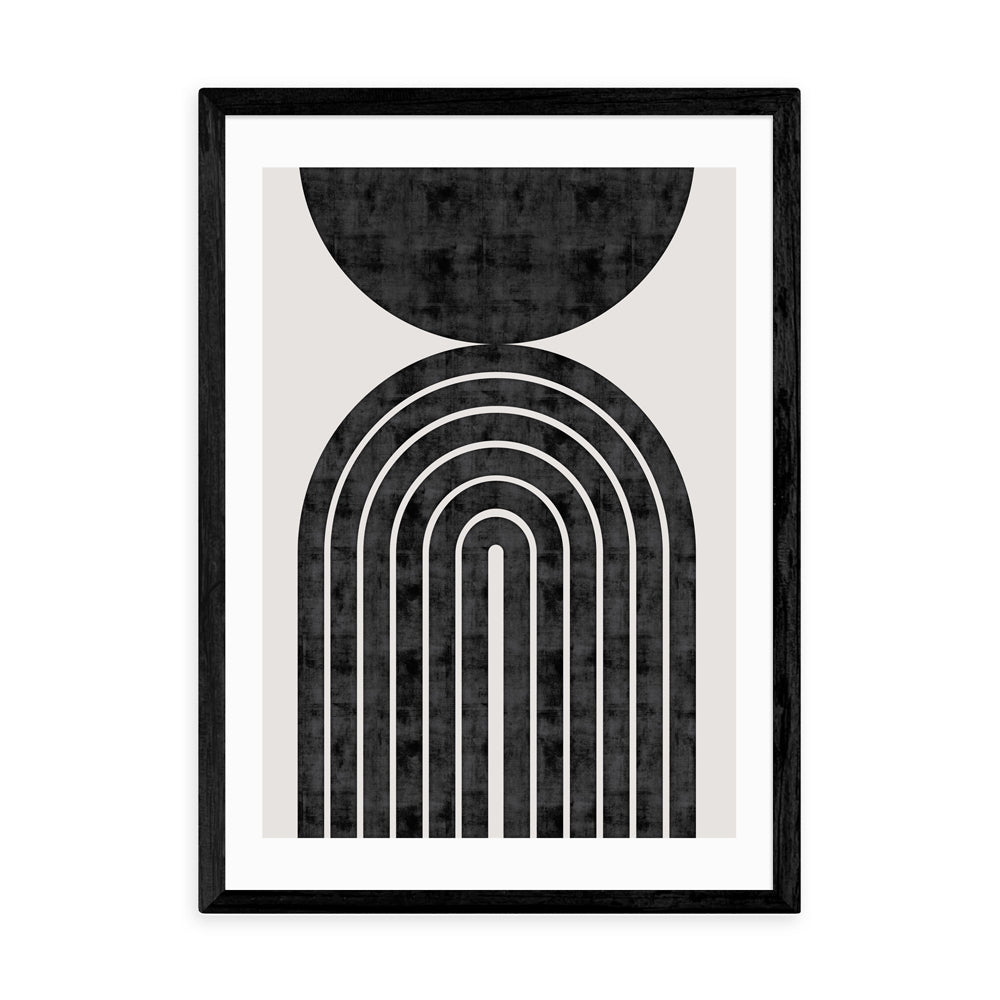 Product photograph of Abstract Rainbow Circle By The Crayon Studio - A3 Black Framed Art Print from Olivia's.