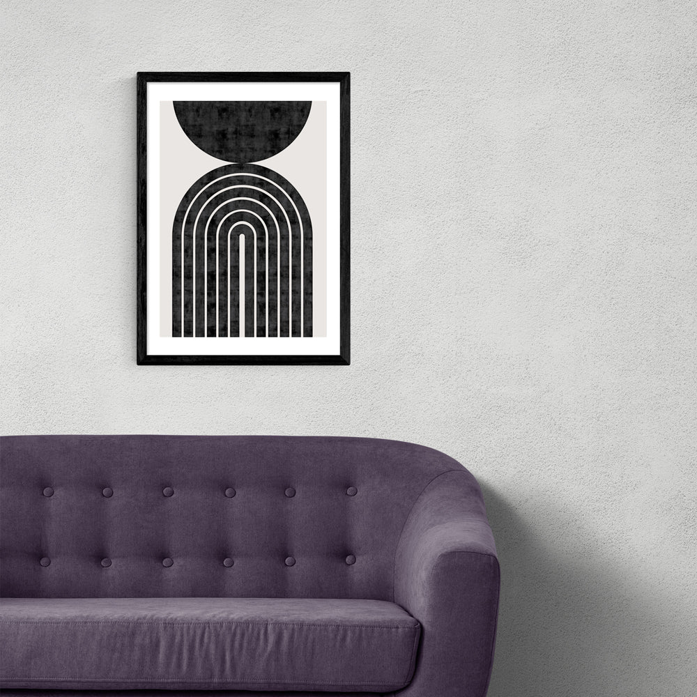 Product photograph of Abstract Rainbow Circle By The Crayon Studio - A3 Black Framed Art Print from Olivia's