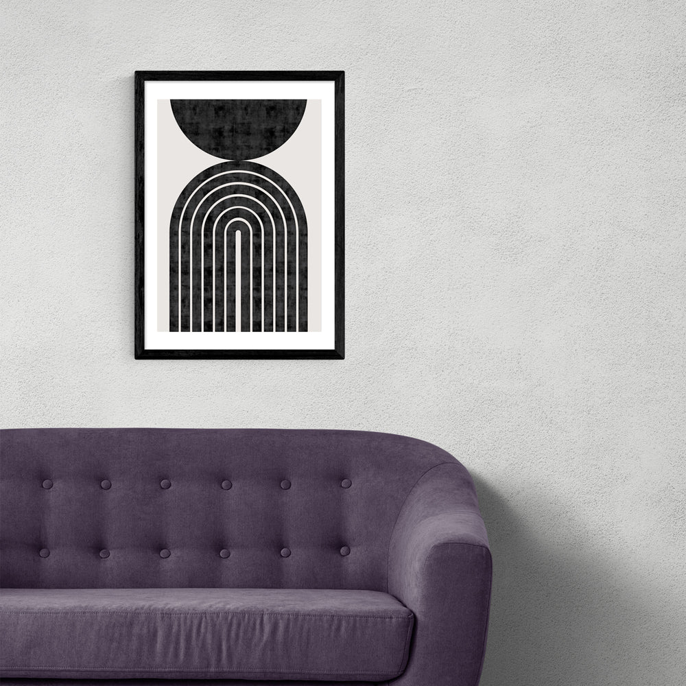 Product photograph of Abstract Rainbow Circle By The Crayon Studio - A3 Black Framed Art Print from Olivia's.