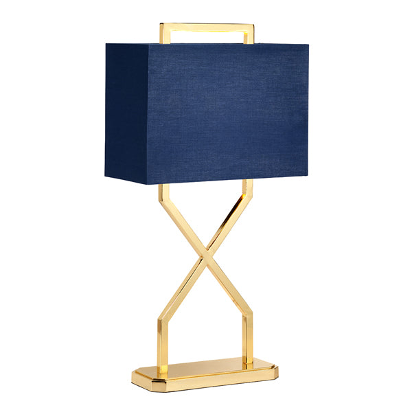 Product photograph of Elstead Cross Table Lamp Polished Gold from Olivia's