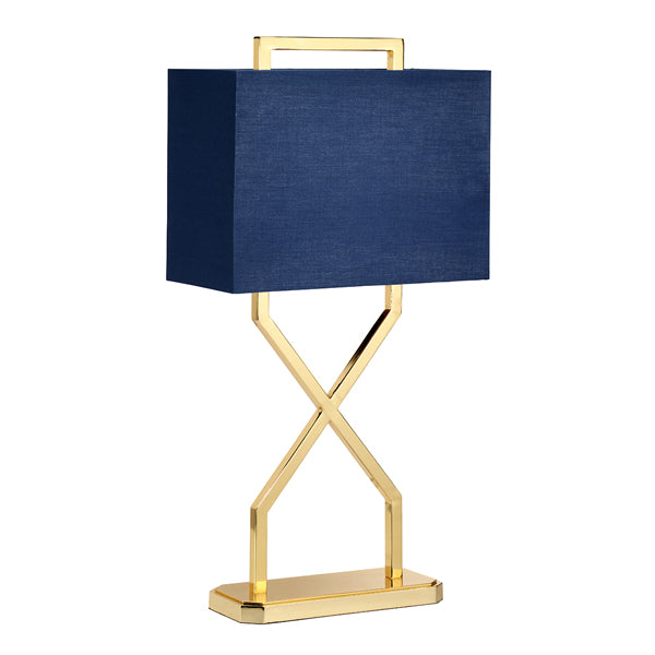 Product photograph of Elstead Cross Table Lamp Polished Gold from Olivia's.